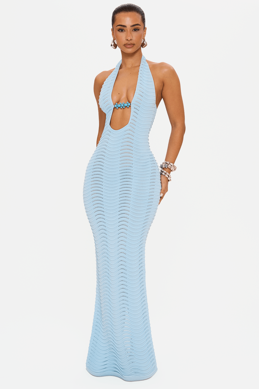 Azura Blue Knit Maxi Dress – Knit Maxi Dress