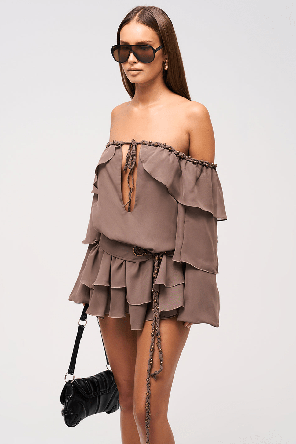 Dixie Bardot Layered Mini Dress 6