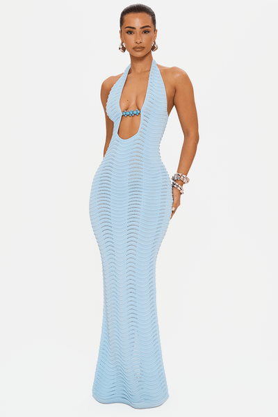 murci blue dress Azura Blue Knit Maxi Dress – Knit Maxi Dress