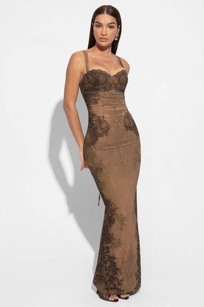 Lucille Corset Detail Maxi Dress / US 6