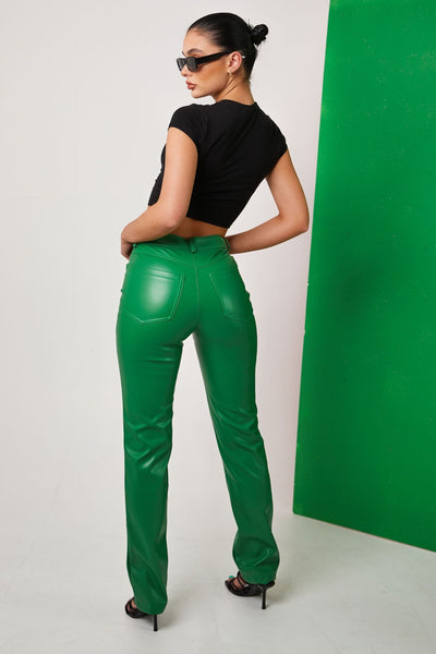 Green Leather Trousers